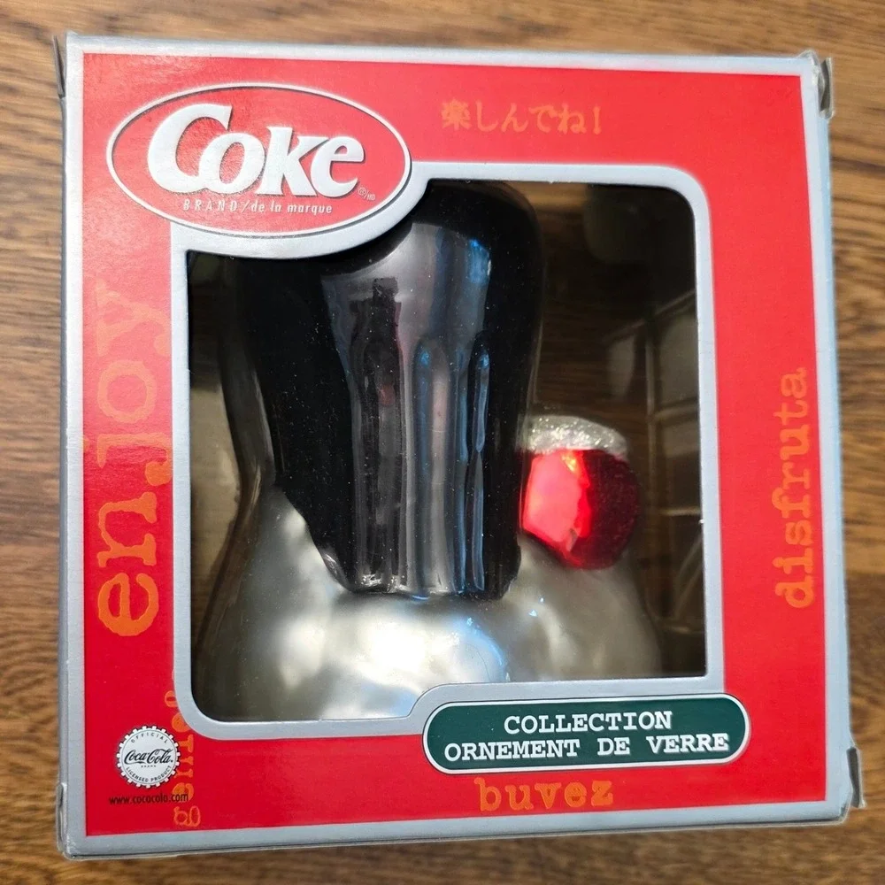Coca-Cola Blown Glass Ornament 2000 Millennium Soda Glass Cavanagh New in Box